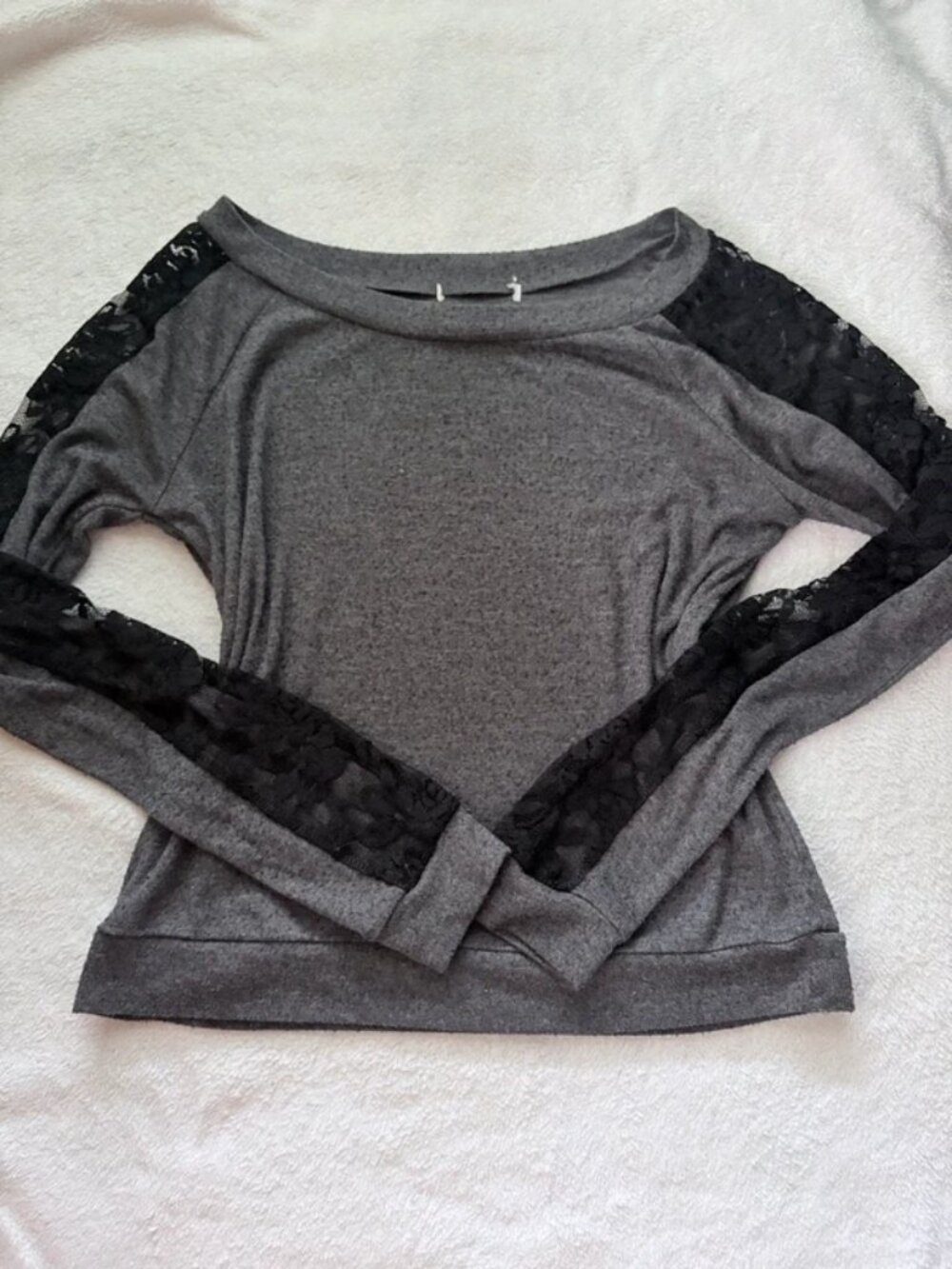 gray lace top